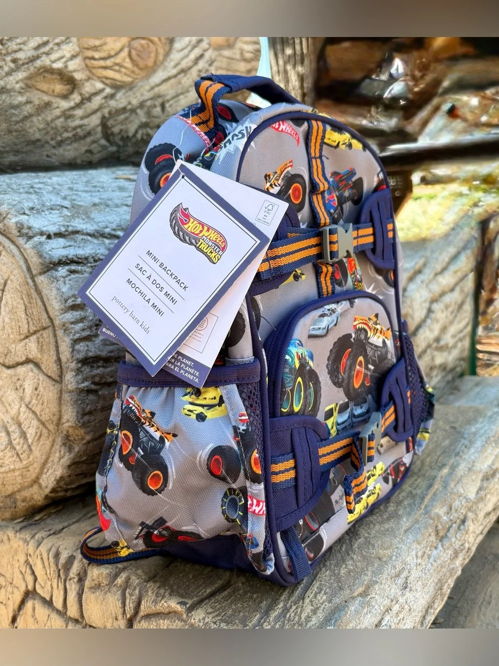 New Pottery Barn Mackenzie Hot Wheels Monster Trucks™ Backpack Size Mini